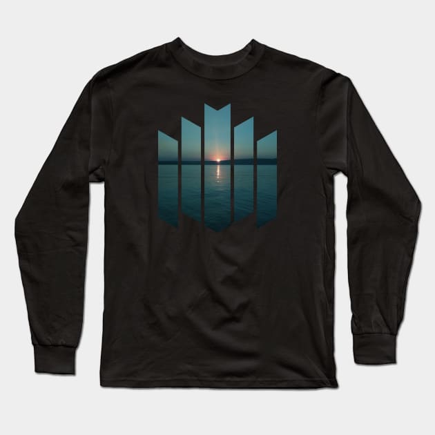 Geometric Nature - Sunset Long Sleeve T-Shirt by WhiteRave